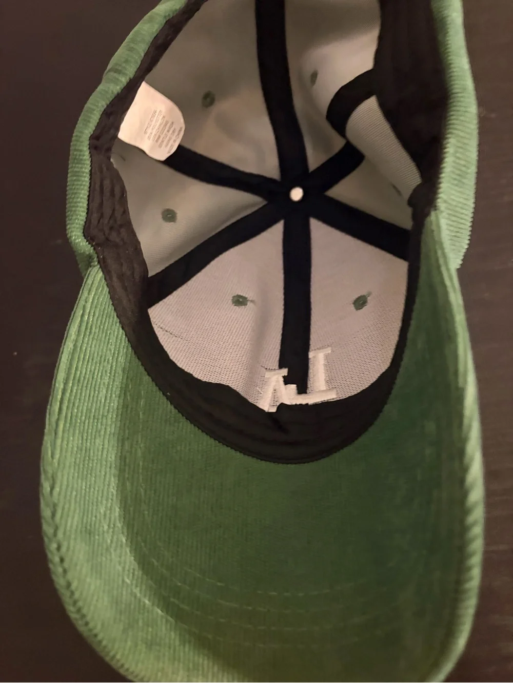 Green Corduroy LA Baseball Cap
